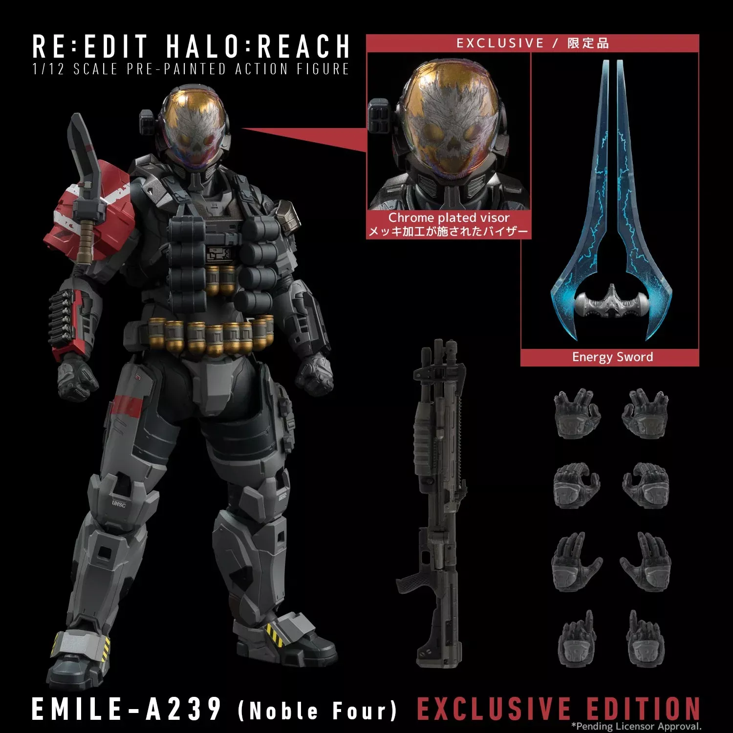 1000toys (Sen-Toys) RE:EDIT Halo: Reach Emile - A239 (Noble Four) 1/12 Scale PX Previews Exclusive Action Figure
