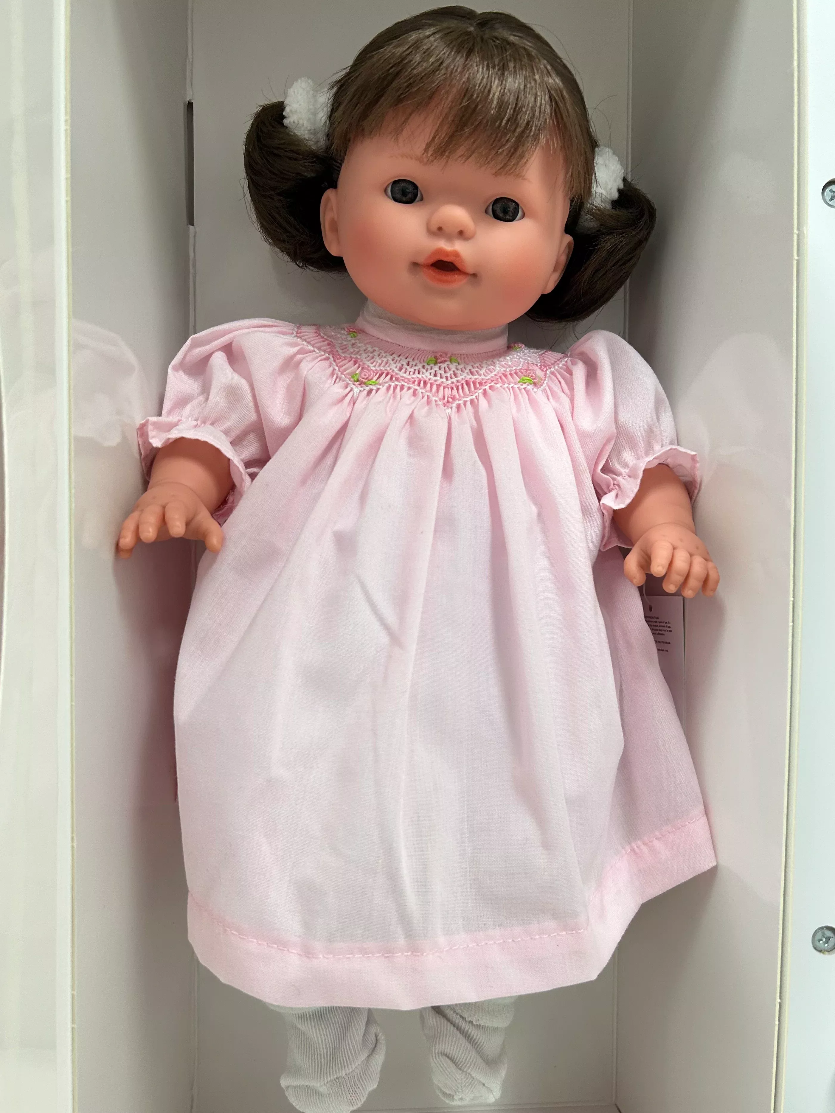 15" Sarah Doll W/ Short Pigtails and Pink Dress