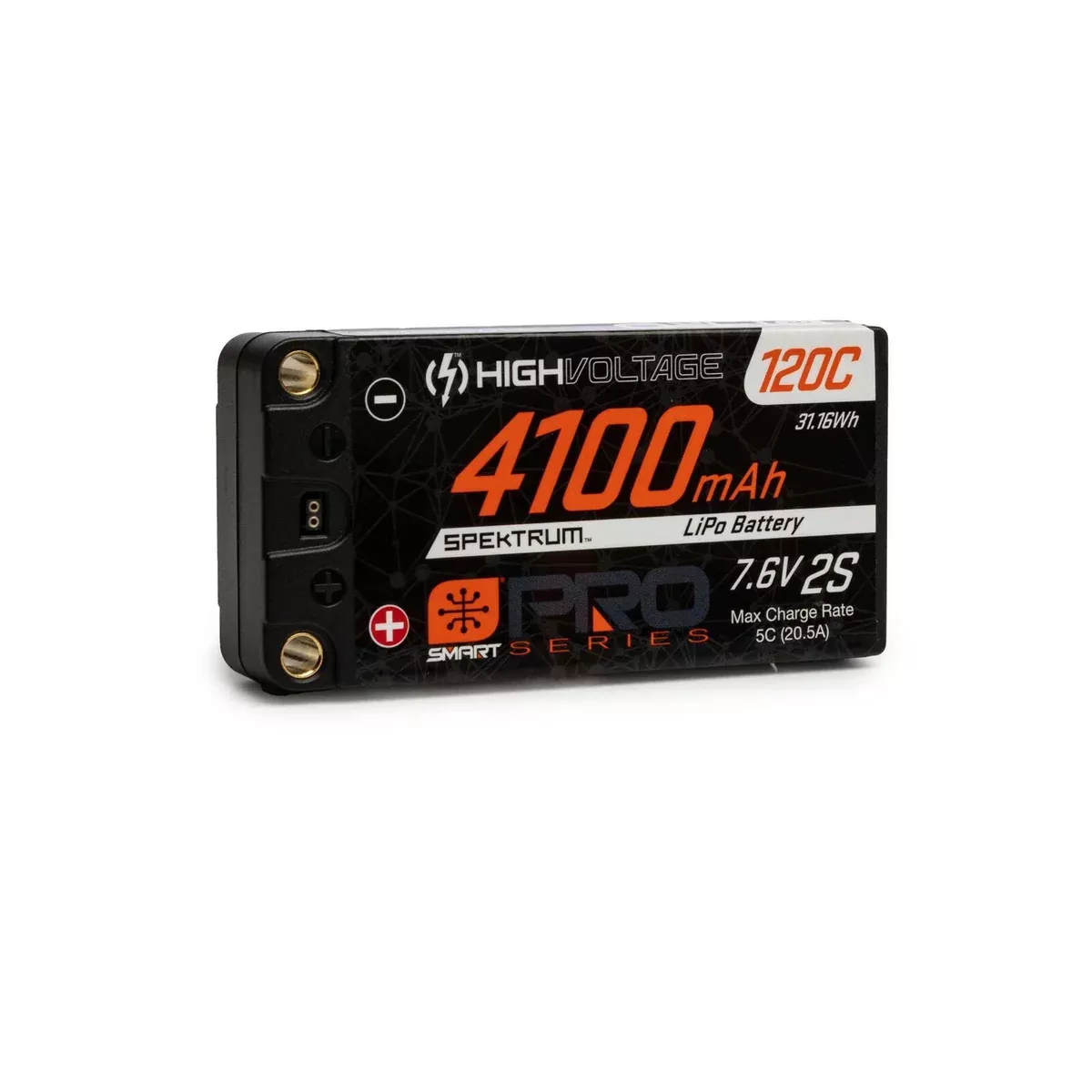 4100mAh 2S 7.6V Smart Pro Race HV LiPo 120C: 5mm