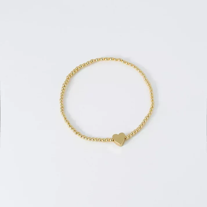 6" Heart of Gold Beaded Bracelet