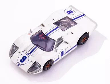 AFX 22078 HO 1967 Ford GT40 Mark IV White #9 Mega G+ Slot Car 1/64 Scale
