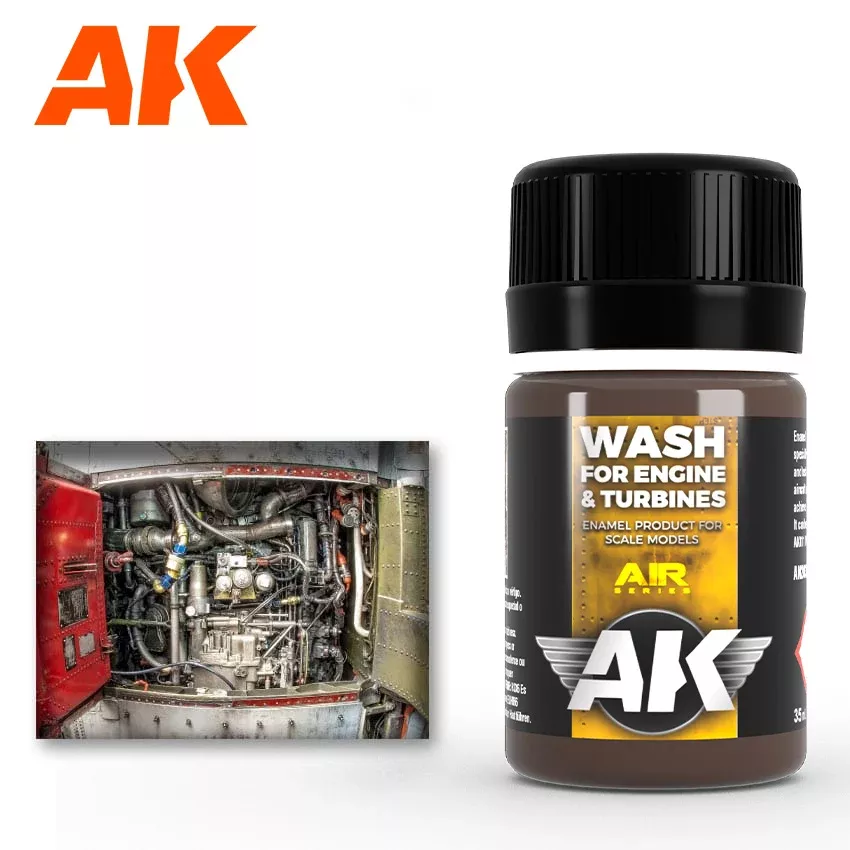 AK Enamel Aircraft Wash for Engines & Turbines