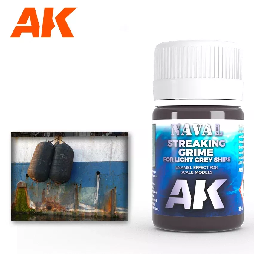 AK Enamel Naval Streaking Grime for Light Grey Ships