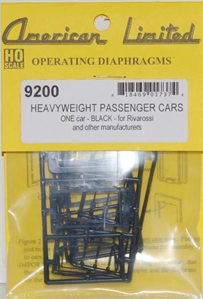 American Limited Models 9200 HO Scale Black Working Diaphragm Kits for Rivarossi Heavyweights