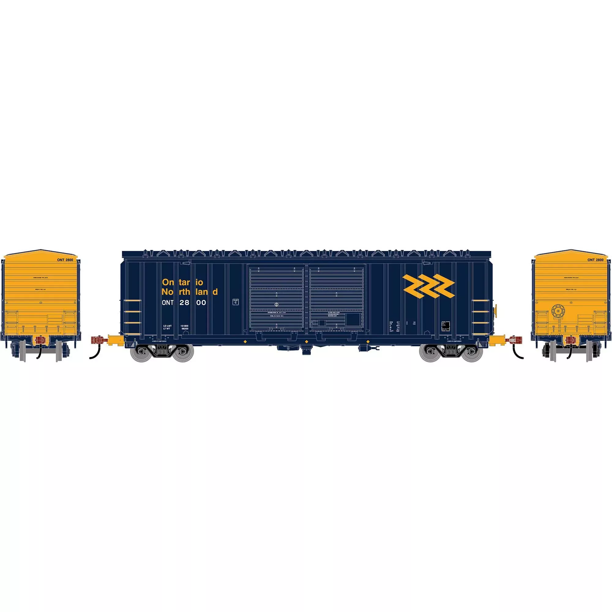 Athearn RND-1365 HO 50' FMC 5283 Double Door Box Car, ONT #2800 HO Scale