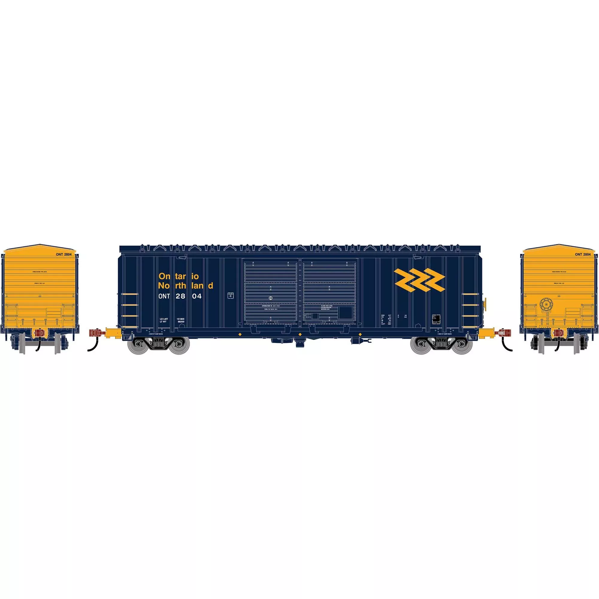 Athearn RND-1366 HO 50' FMC 5283 Double Door Box Car, ONT #2804 HO Scale