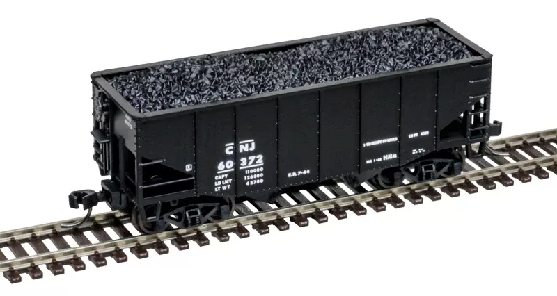 Atlas 50007209 CENTRAL RAILROAD OF NEW JERSEY 55 Ton Fishbelly Hopper Black 60372 N Scale LIMITED NEW