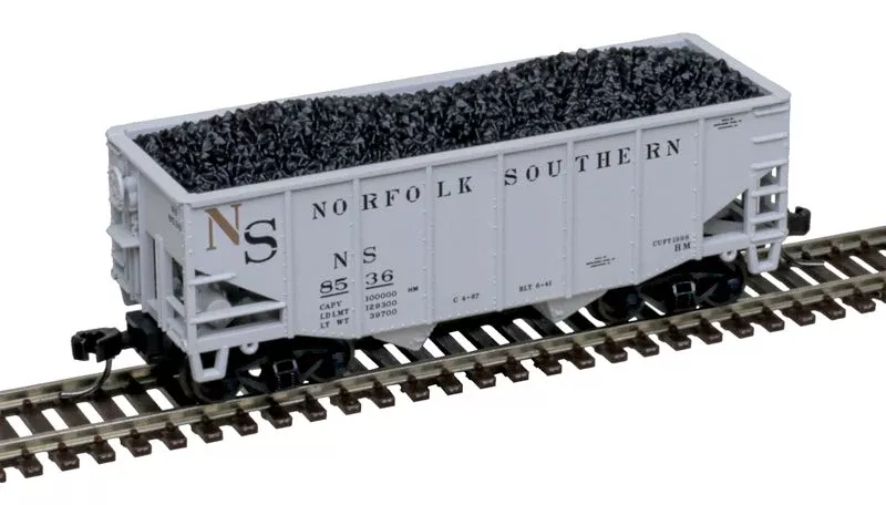 Atlas 50007216 NORFOLK SOUTHERN NS 55 Ton Fishbelly Hopper Gray faded 8529 N Scale LIMITED NEW