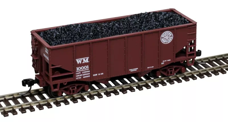 Atlas 50007224 WESTERN MARYLAND WM 55 Ton Fishbelly Hopper Brown 10001 N Scale LIMITED NEW