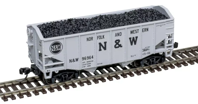 Atlas 50007299 NORFOLK & WESTERN 55 Ton Fishbelly Hopper Gray/Black 96989 N Scale LIMITED NEW