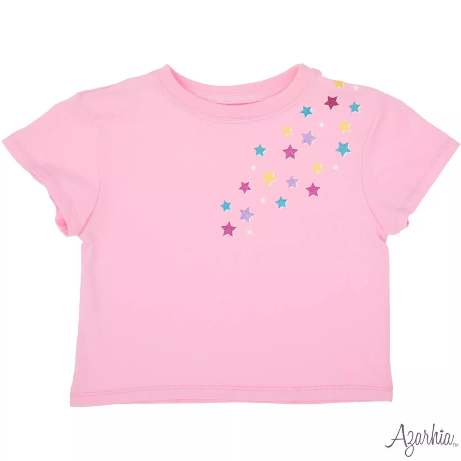 Azarhia Pink Boxy Tee - Glitter Falling Stars