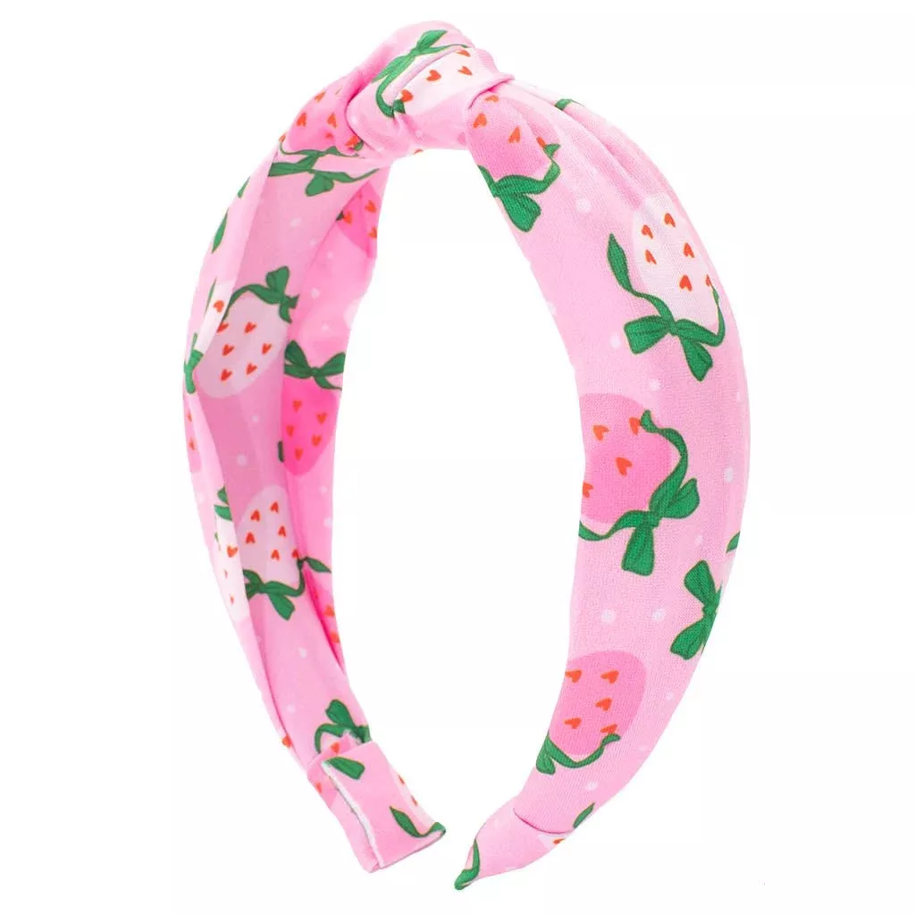 Azarhia Top Knot Headband - Strawberry Valentine Hearts