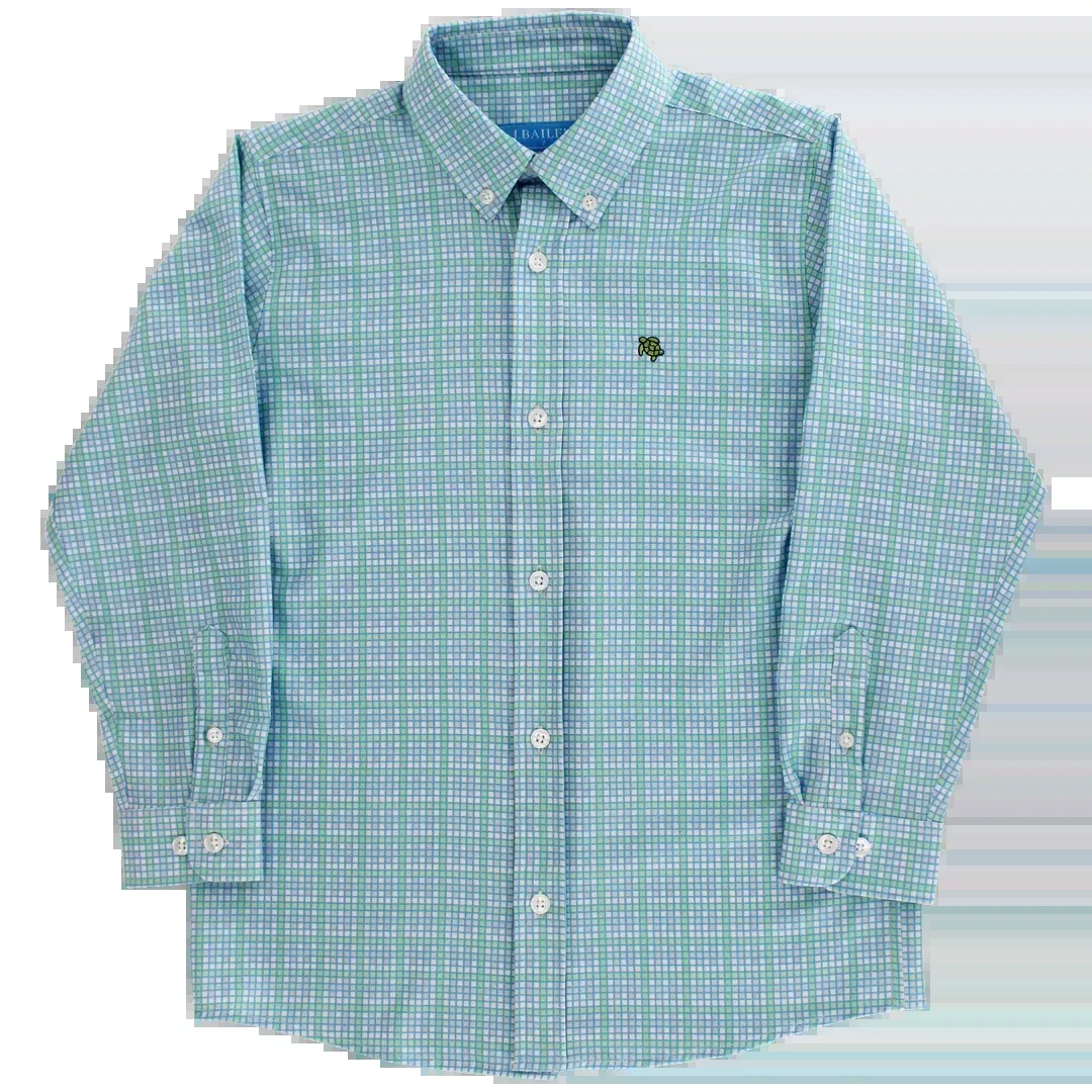 The Bailey Boys Performance Button Down Shirt - Peacock