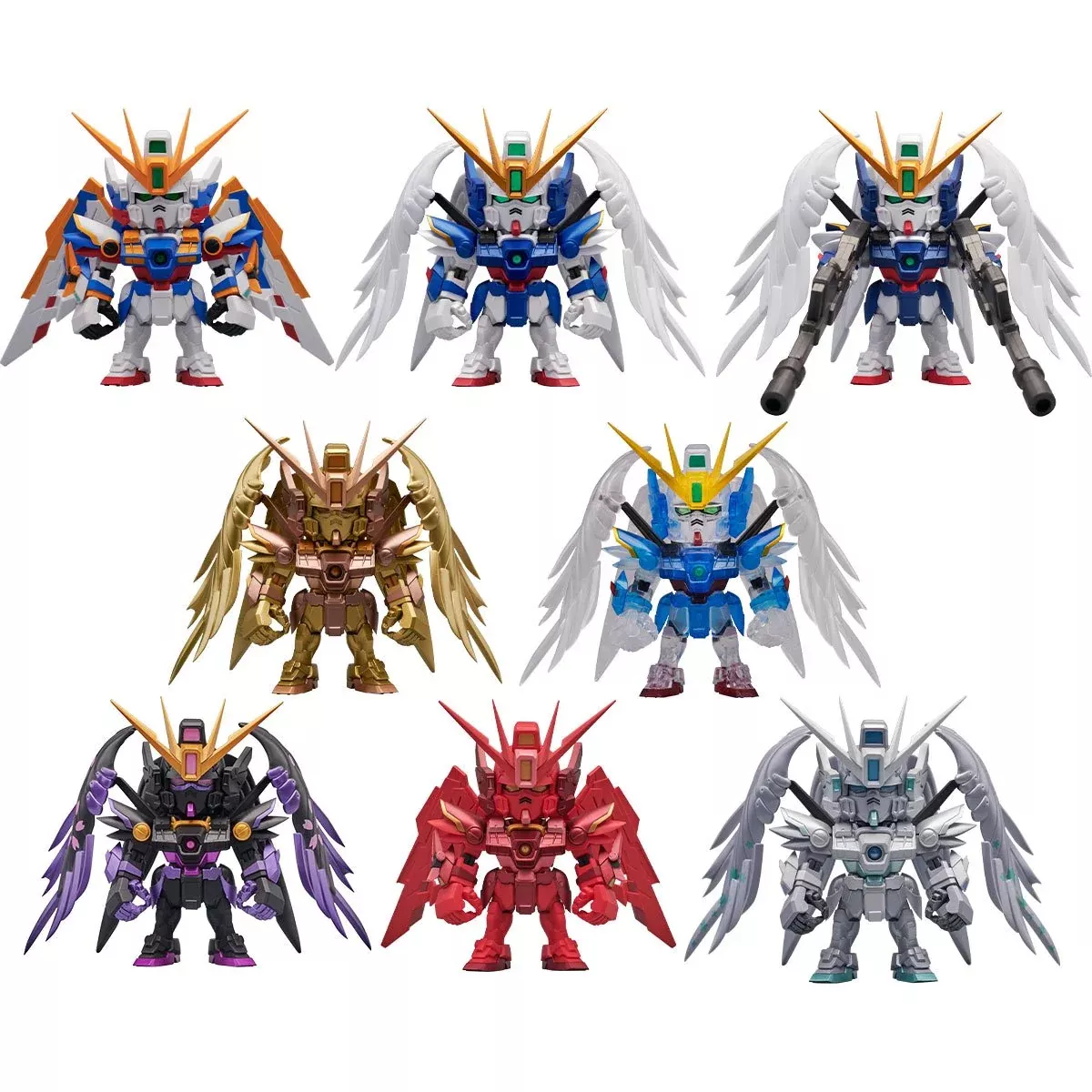 Bandai Gundam Wing EW QMSV Mini Wing Gundam Zero EW Sealed Box Set of 8