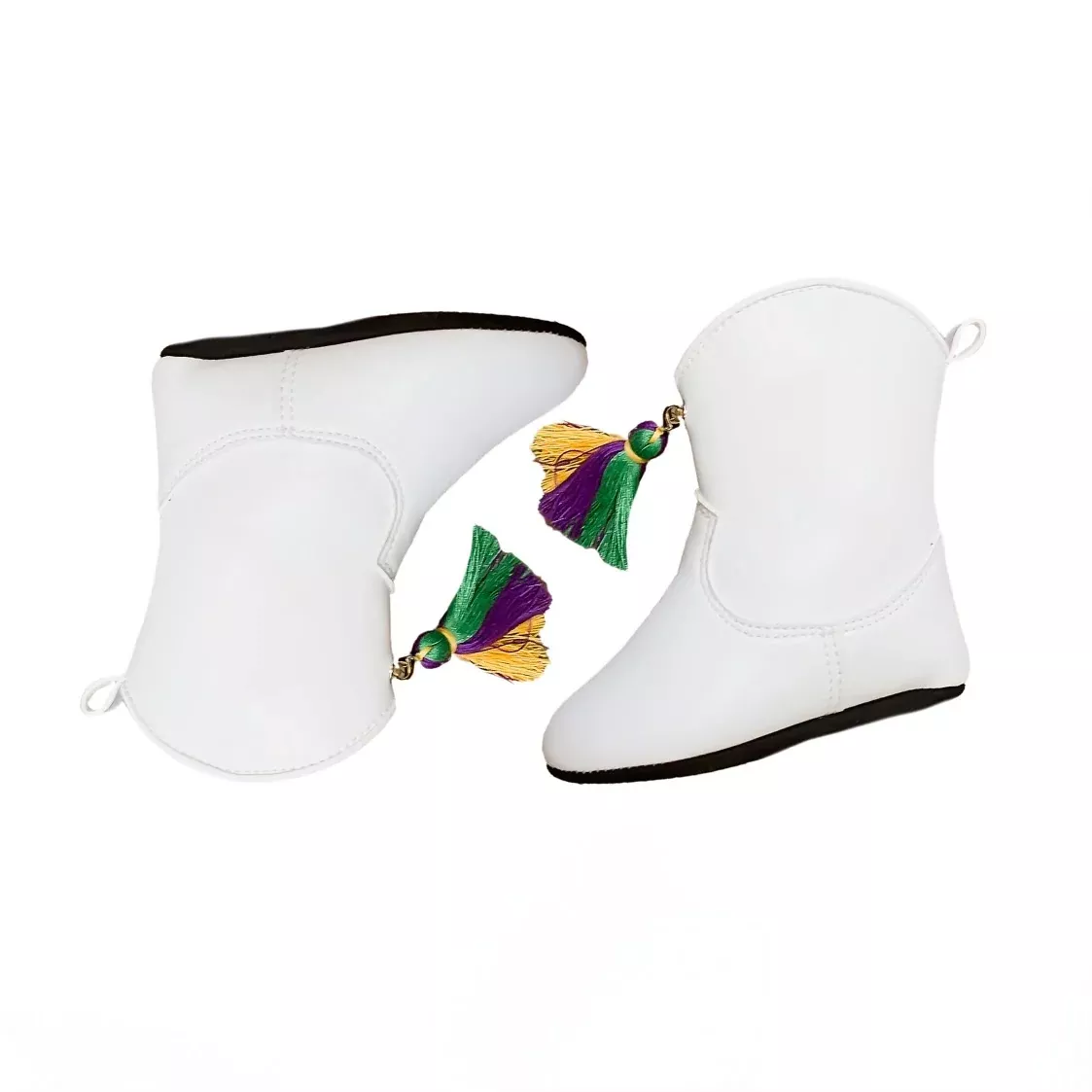 Belle Cher KIDS Majorette White Mardi Gras Marching Boots