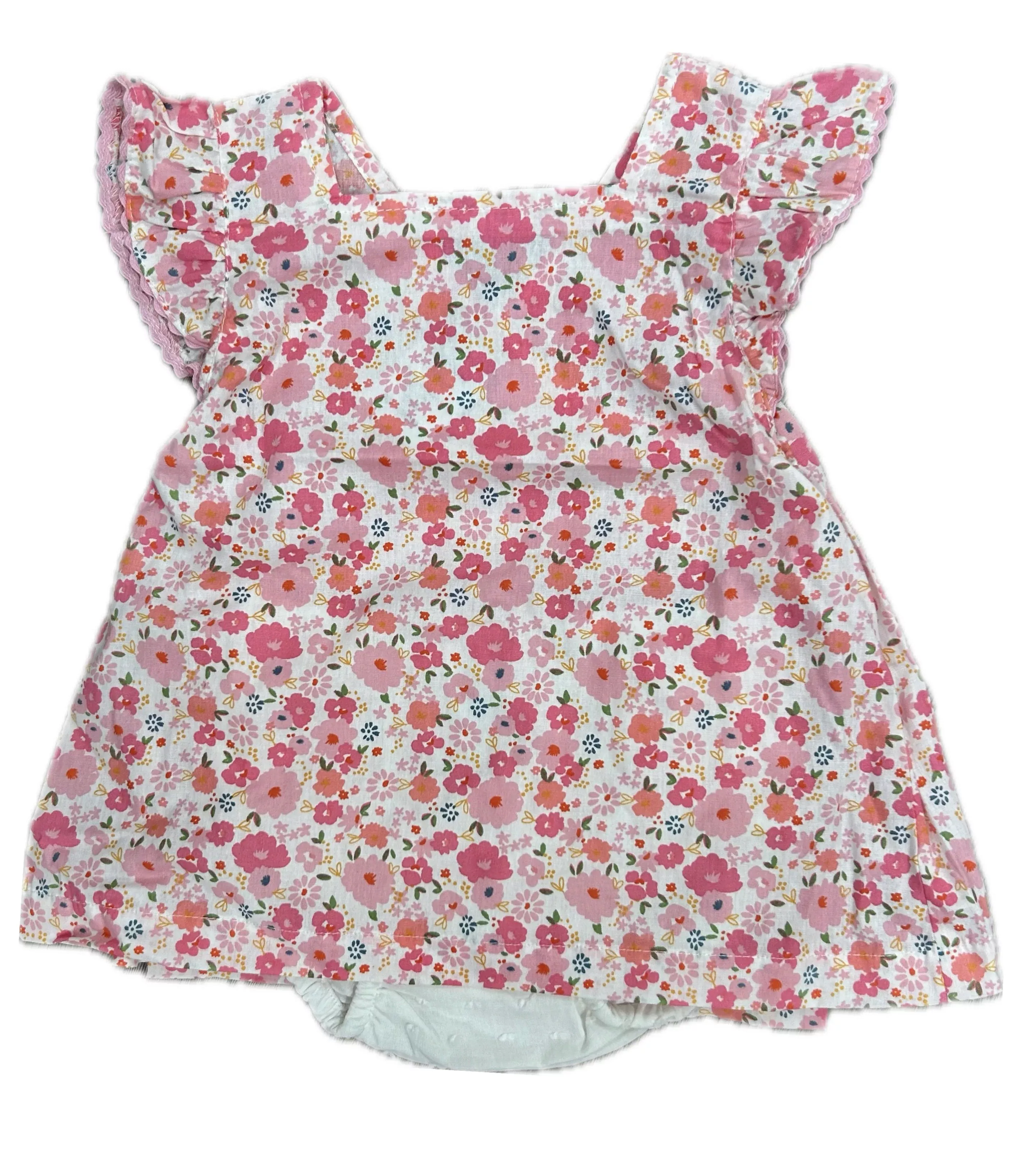Cuclie Nena Pink Floral Flutter Sleeve Set