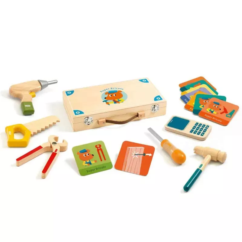 Djeco Role Play Super Bricolo Wooden Toolbox