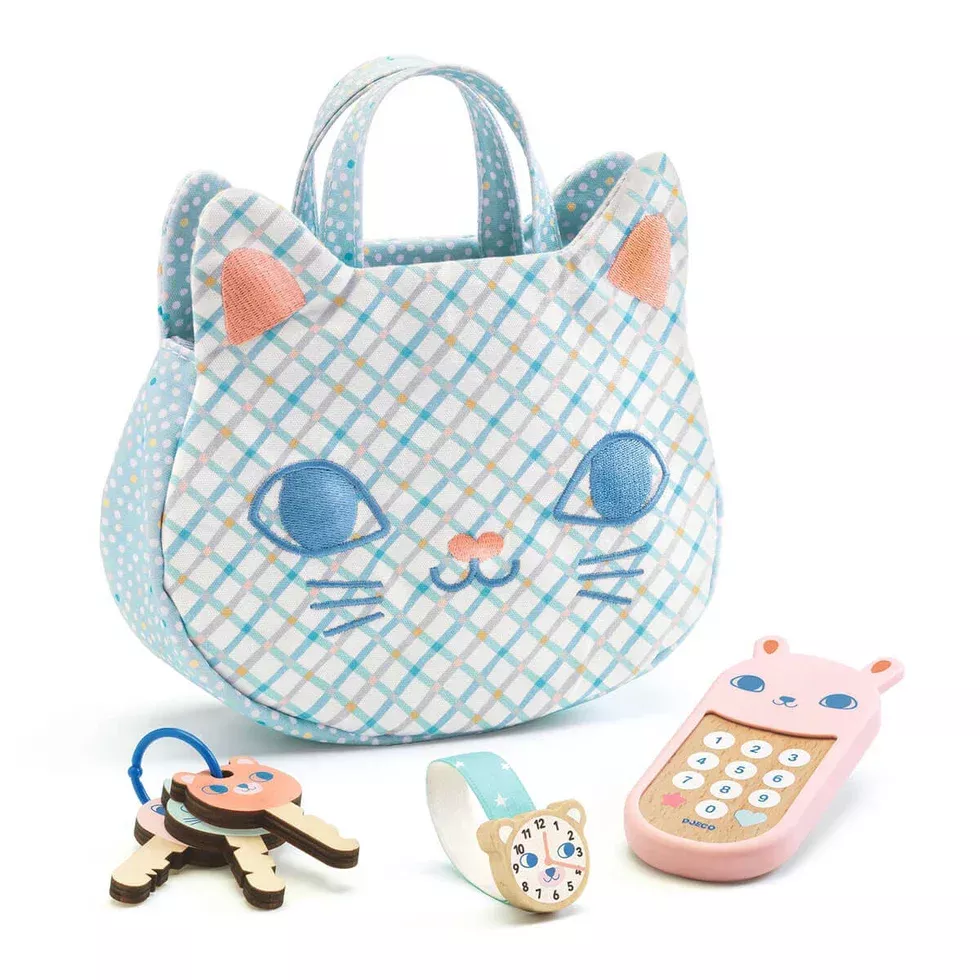 Djeco Roleplay Kitten's Handbag w/ Phone & Accessories