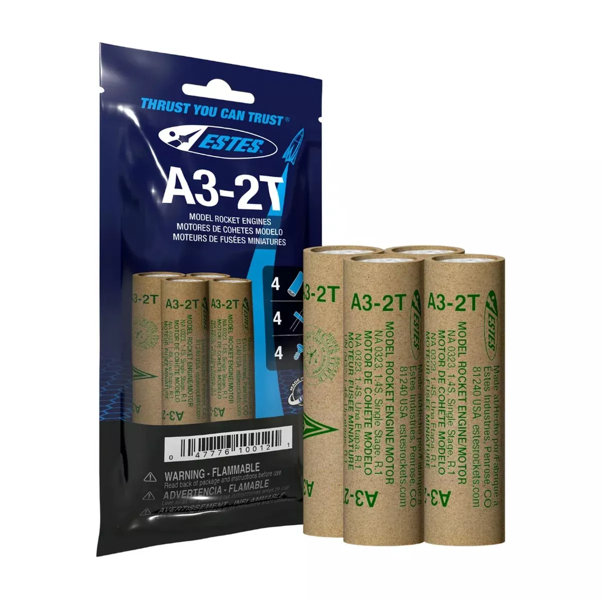 Estes Rockets A3-2T Model Rocket Engines