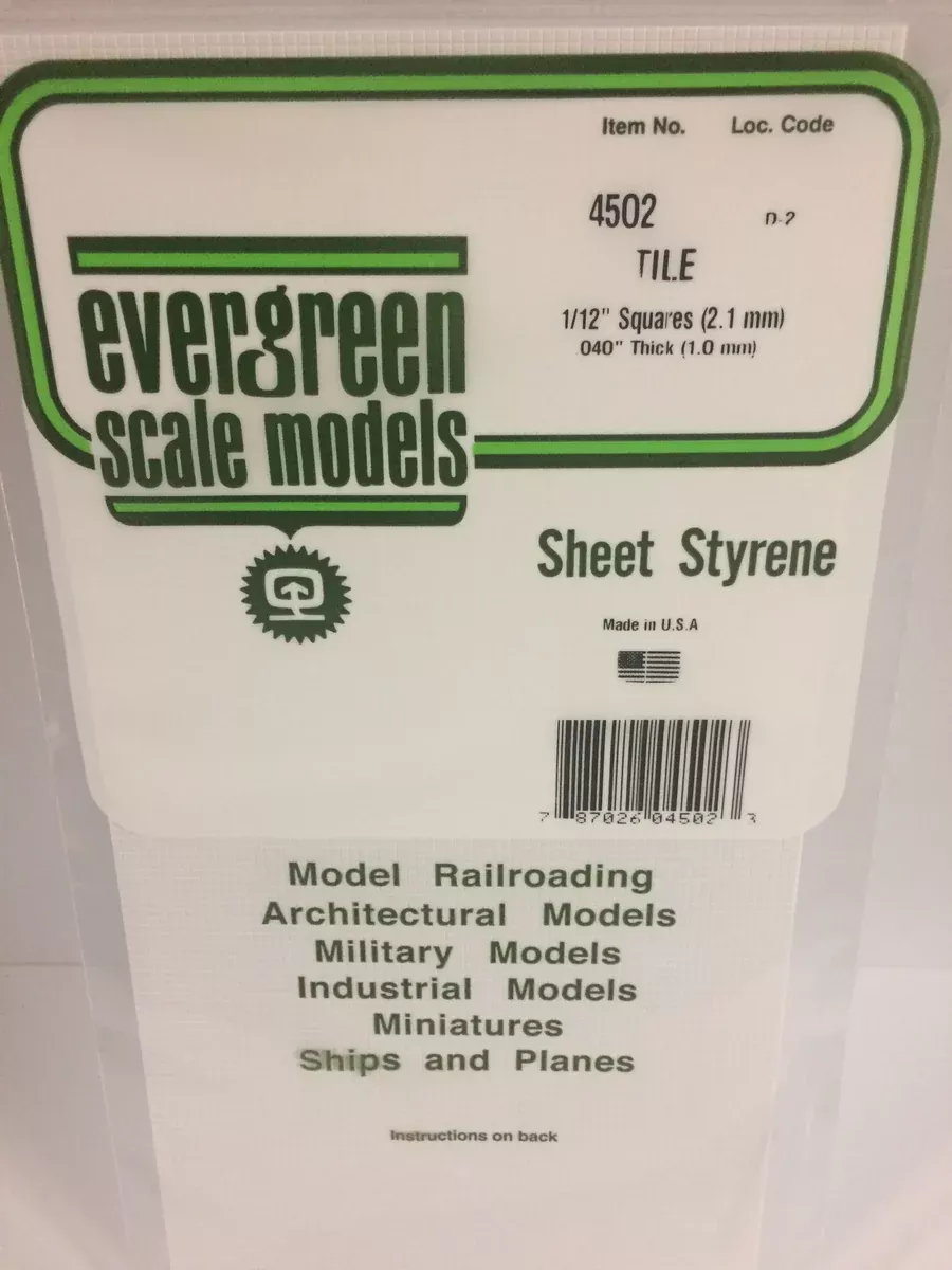 Evergreen Scale Models #4502 - Square Tile 1/12