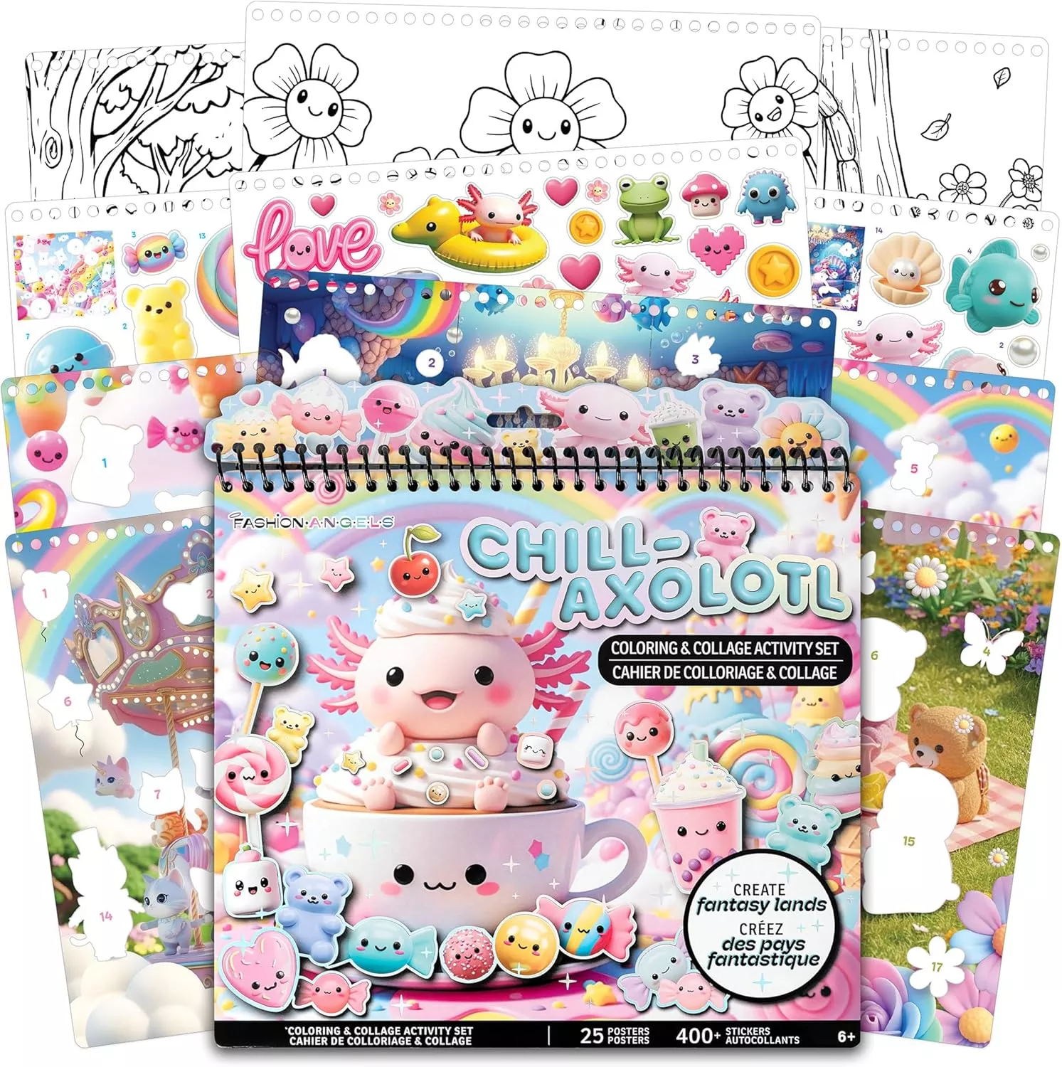 Fashion Angels Chill- Axolotl Coloring & Collage Activity Set
