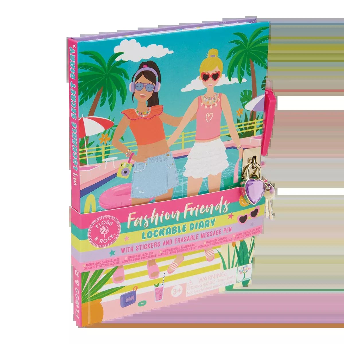 Floss & Rock Lockable DIary - Fashion Friends