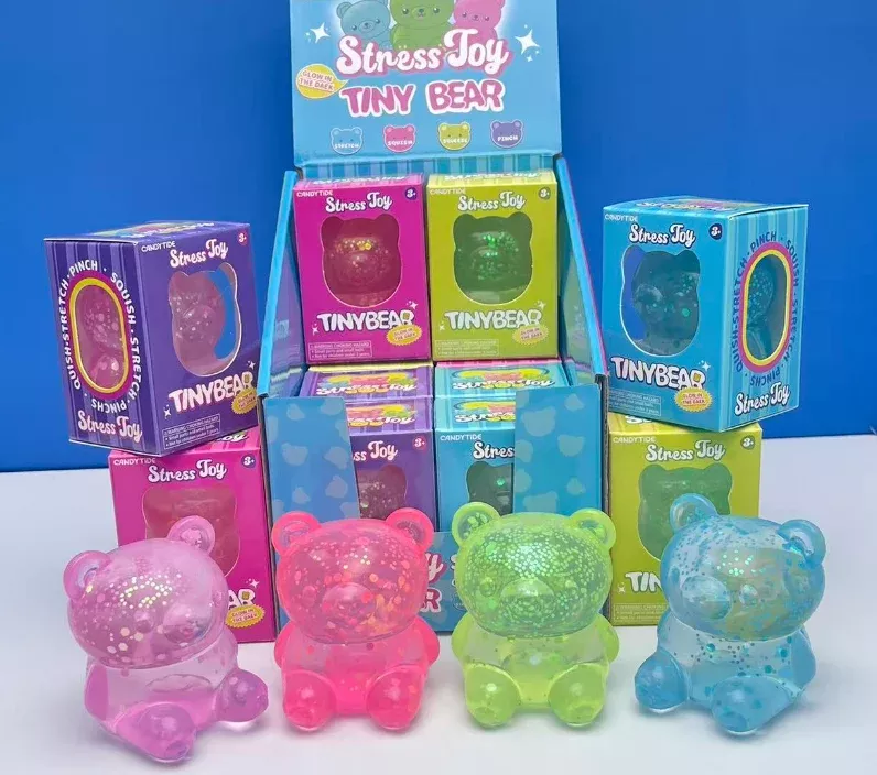 Glow-in-the-Dark Sparkle Gummy Bear Squishy