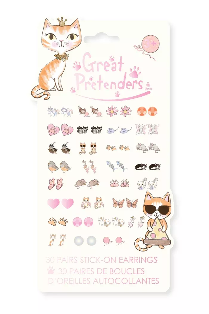 Great Pretenders 30 Pairs Paw-some Sticker Earrings