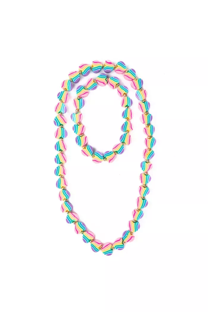 Great Pretenders Heart of Many Colors Necklace & Bracelet Set