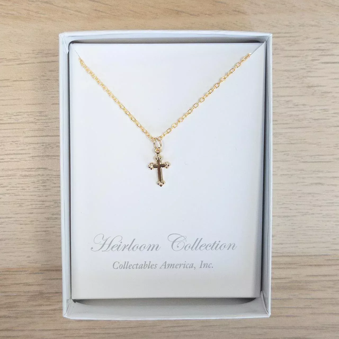 Heirloom Collection Small Gold Cross Necklace