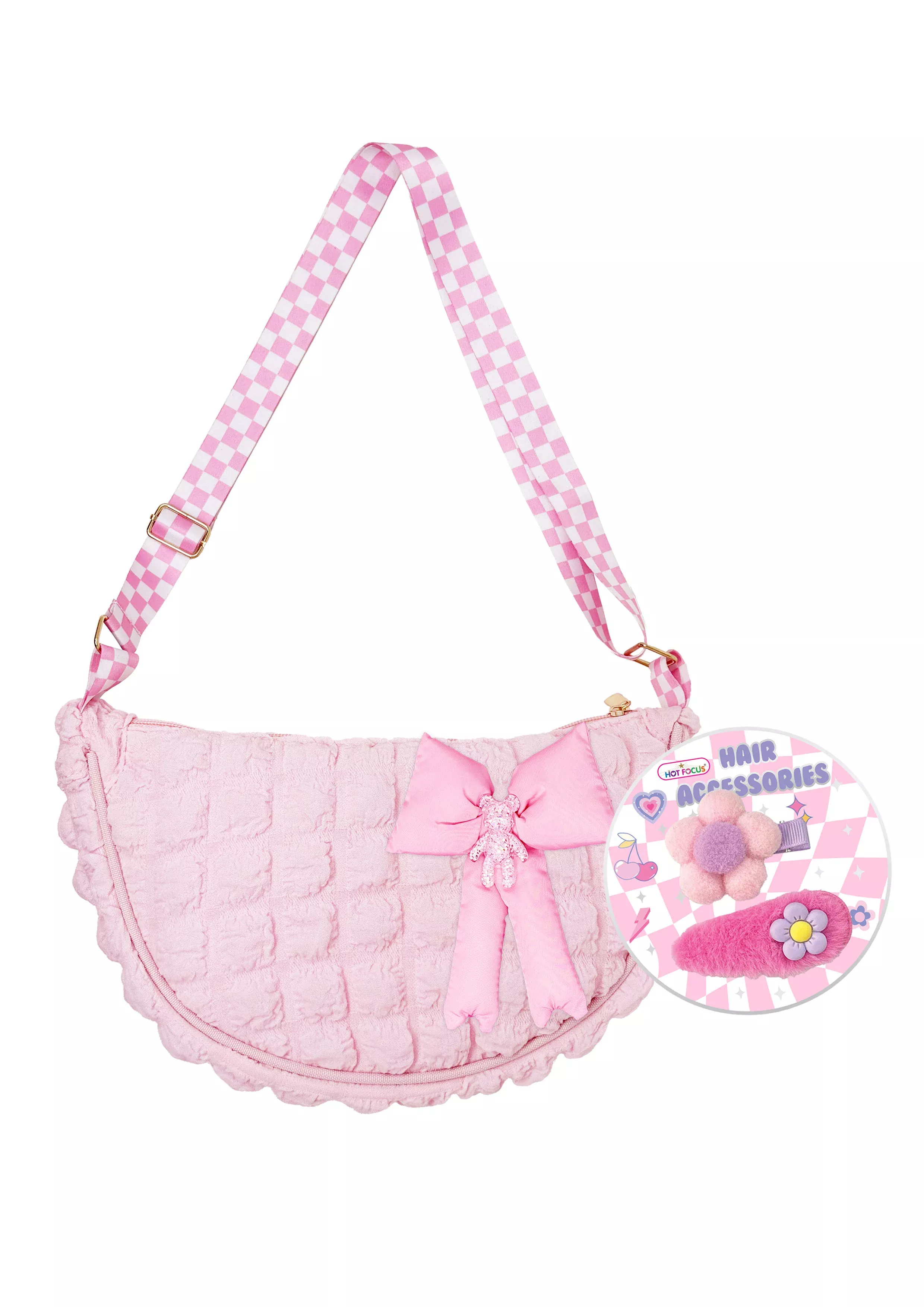Hot Focus Bowtiful Puffer Crossbody Bag - Bowtiful