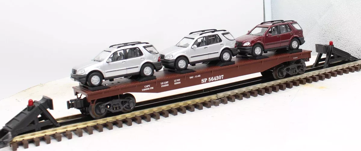 K-Line K691-2032 SP Clkassic Flat Car w/3mercedes M -Class autos O Scale Used Excellent
