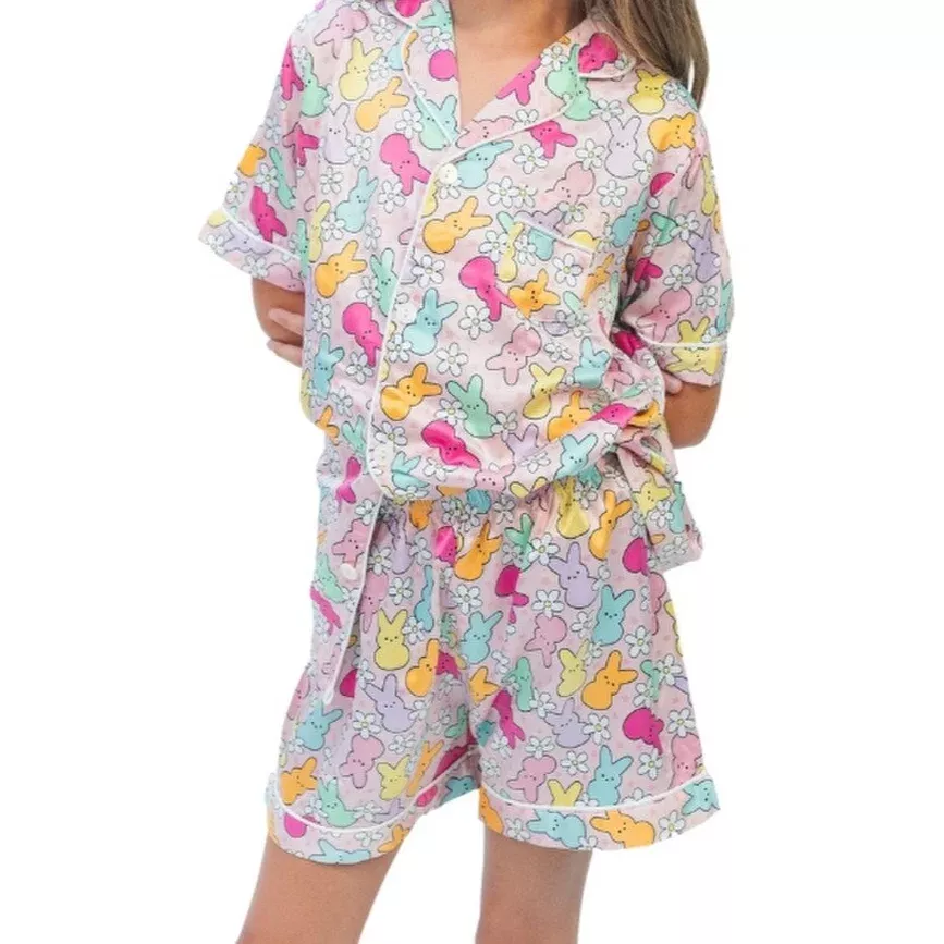 Kids Peep This Silky Satin PJ Short Set