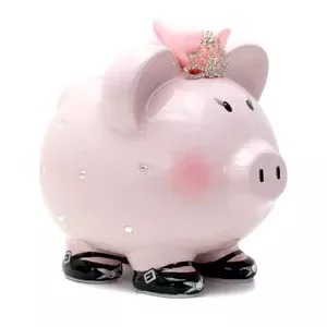 Large Pink Princess Piggy Bank