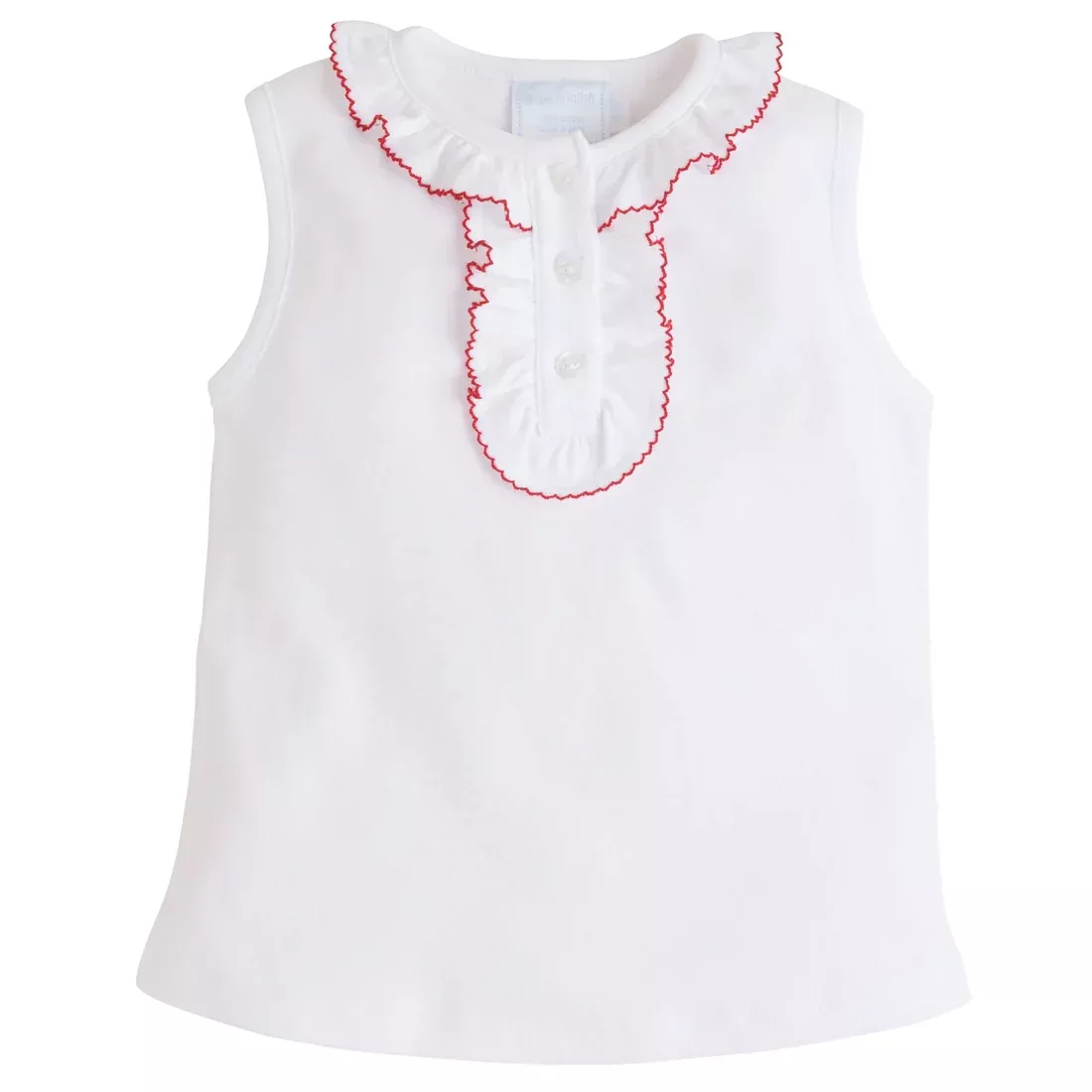 Little English: Ruffled Henley - Red