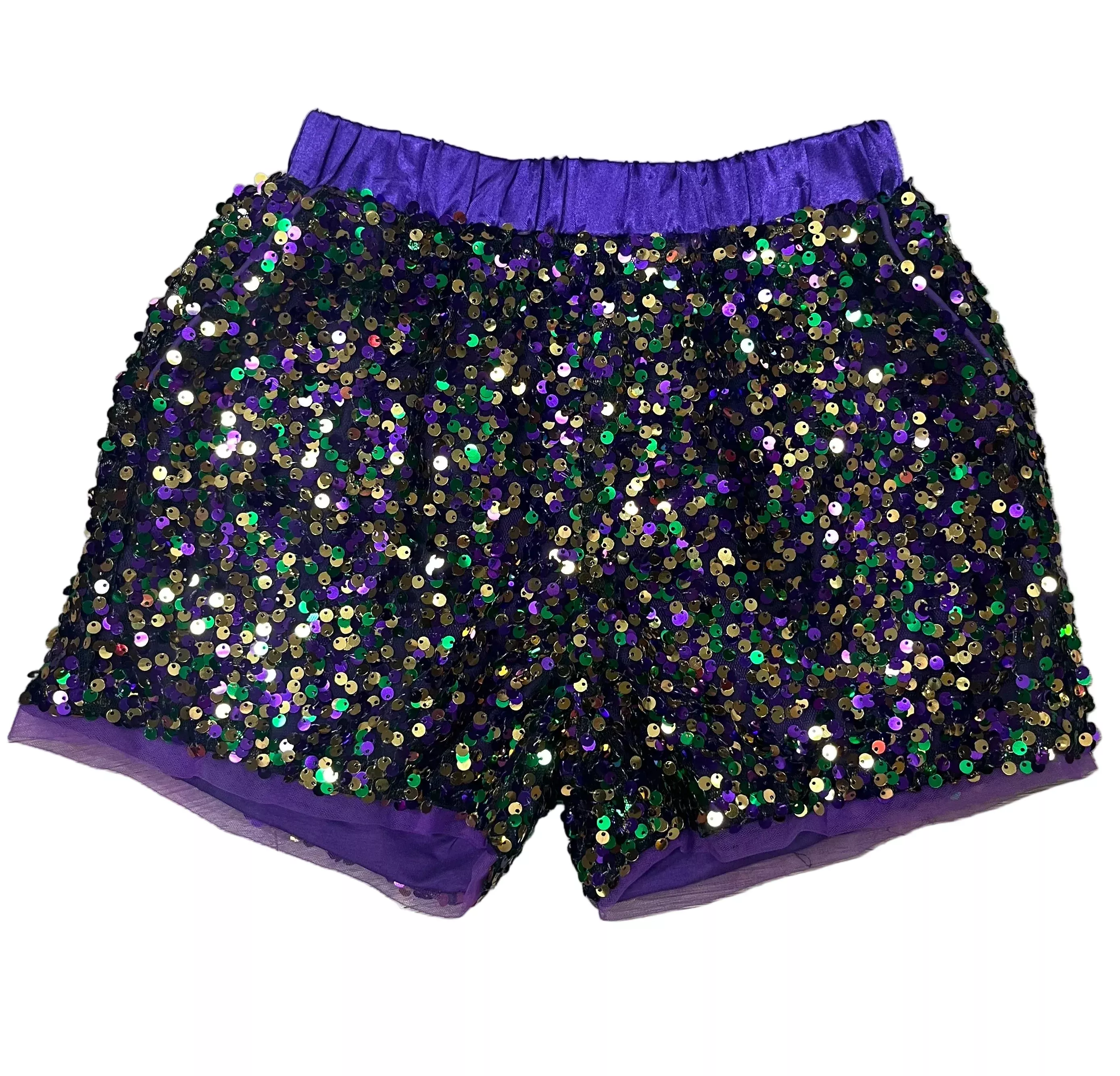 Mardi Gras Confetti Sequin Shorts
