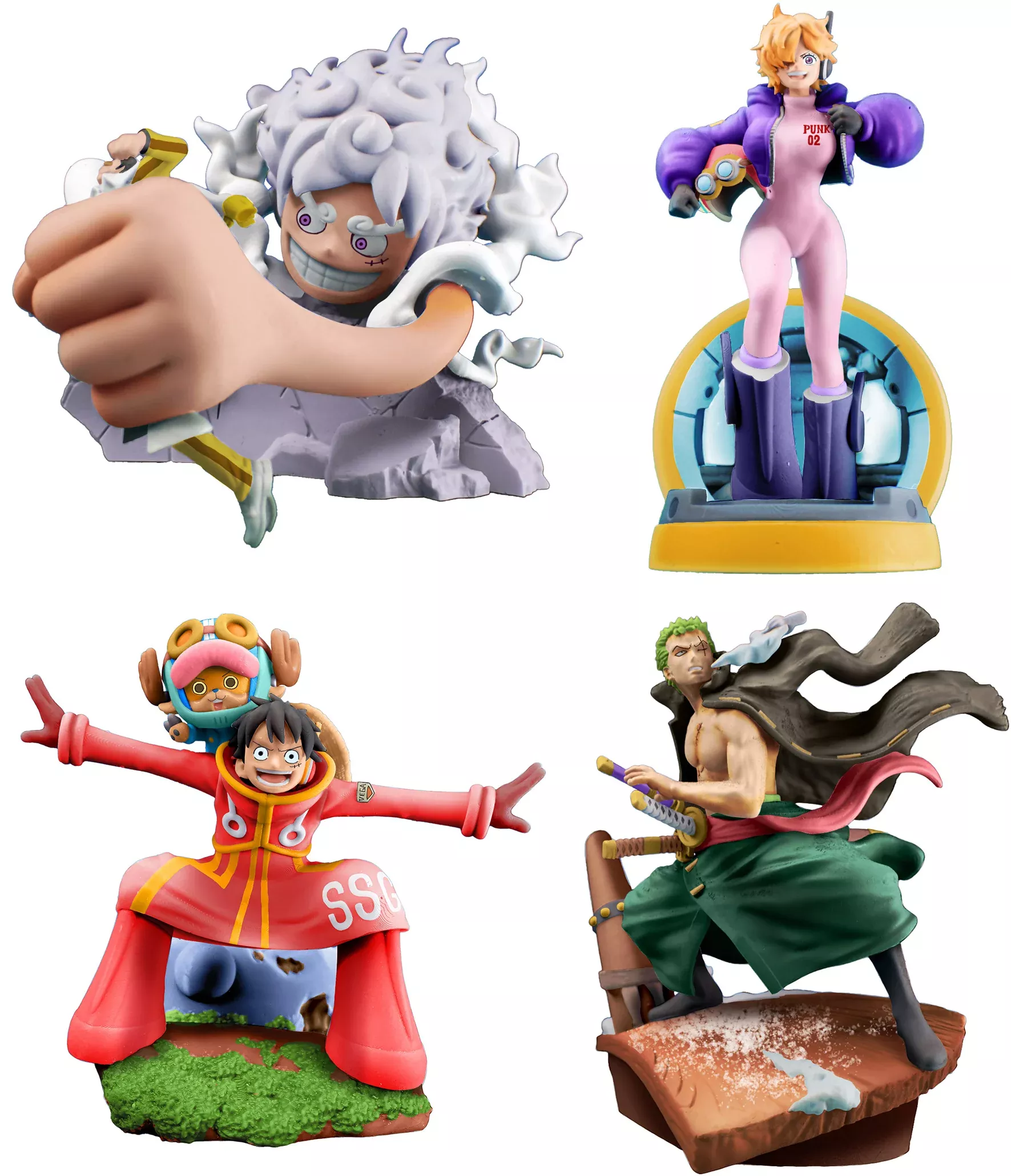 Megahouse Logbox Re Birth One Piece Egghead Arc Trading Figures Box Set of 4