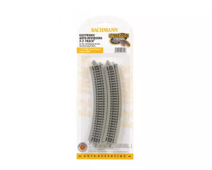 N Scale 11.25" Radius Curved Auto-Reversing E-Z Track (6/CARD)