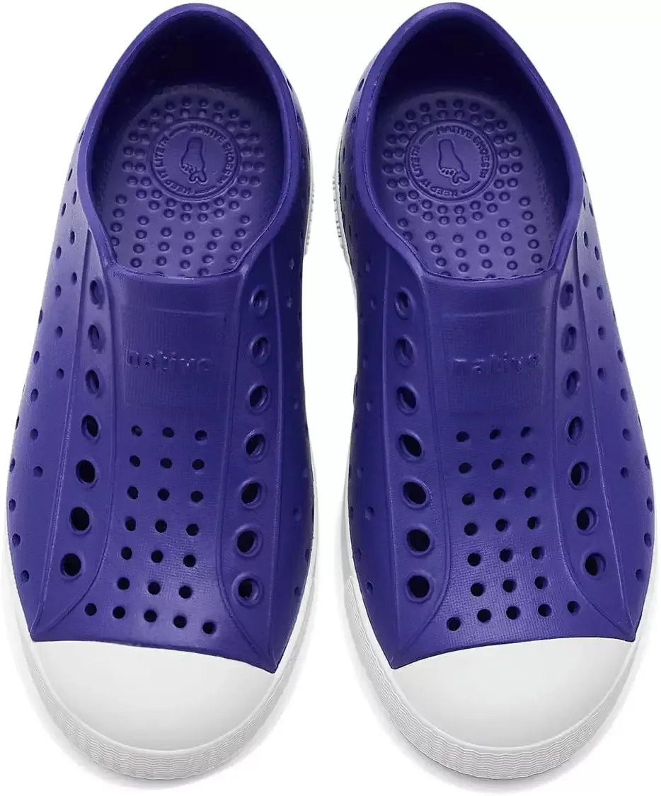 Native Jefferson Kids Slip on Shoes - Glamour Purple/Shell White
