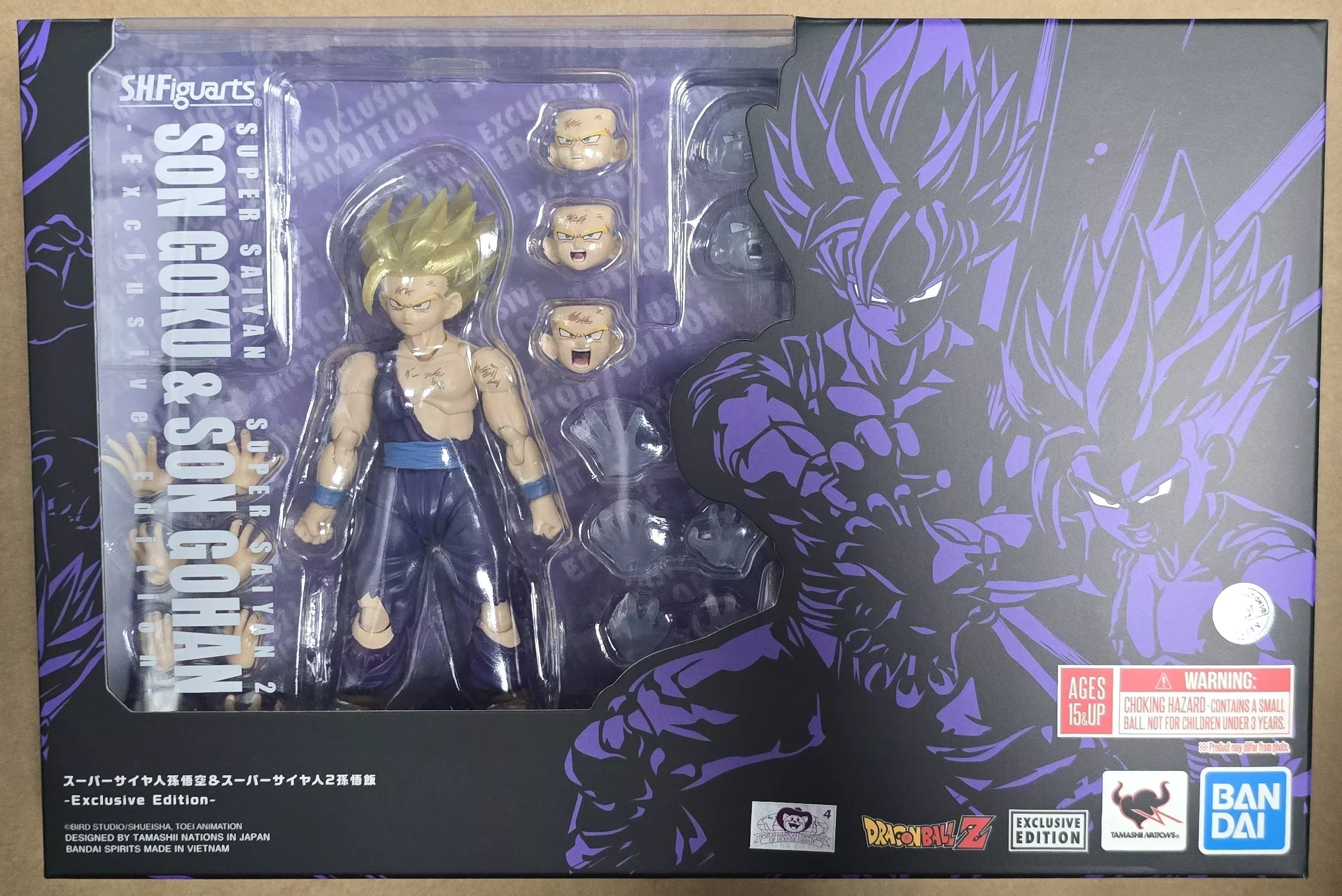 *Open Box* S.H. Figuarts Dragon Ball Z SDCC Super Saiyan Son Goku and Super Saiyan 2 Son Gohan Action Figure