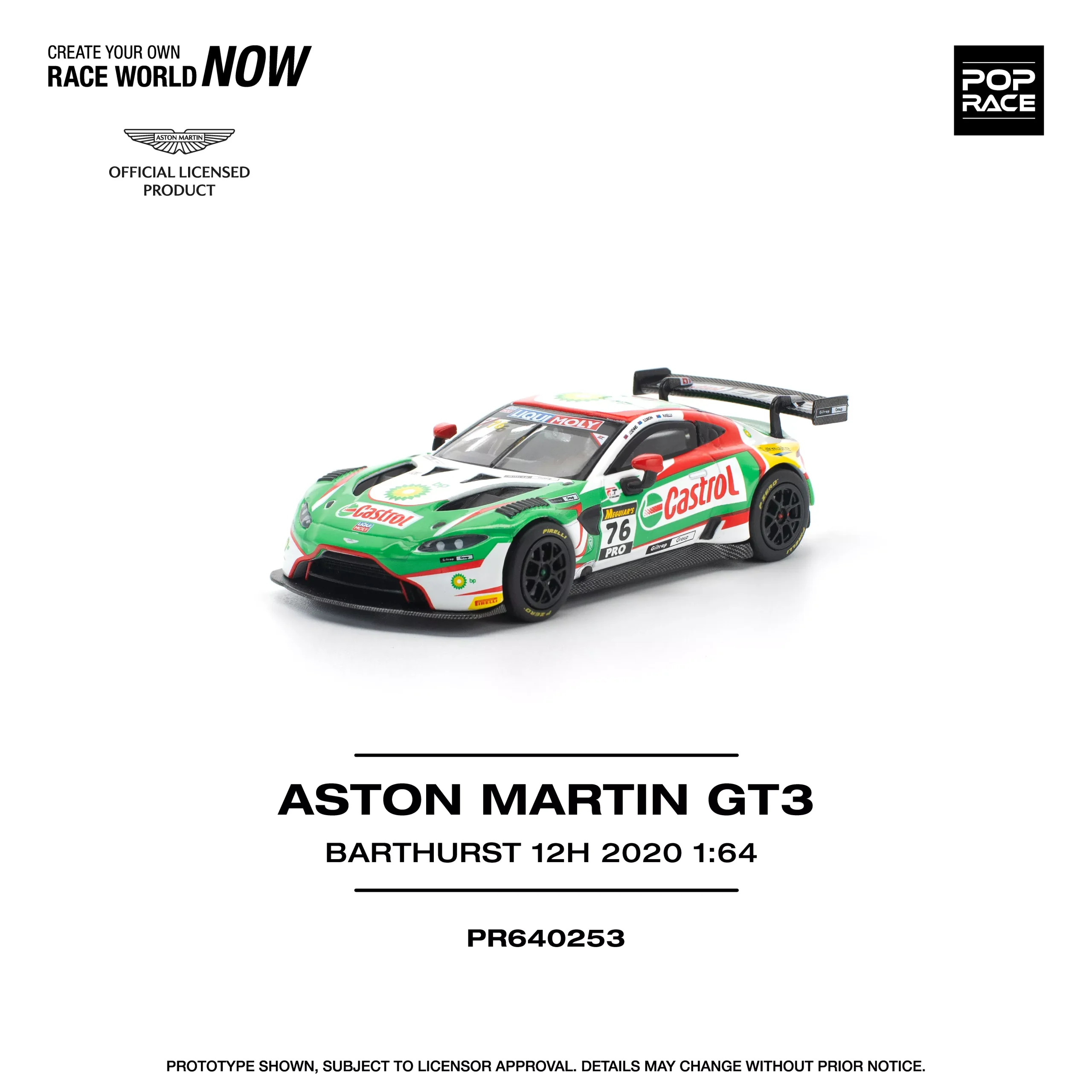 Pop Race - Aston Martin Vantage GT3 (Barthurst 12H 2020) 1/64 Scale Diecast Model Car