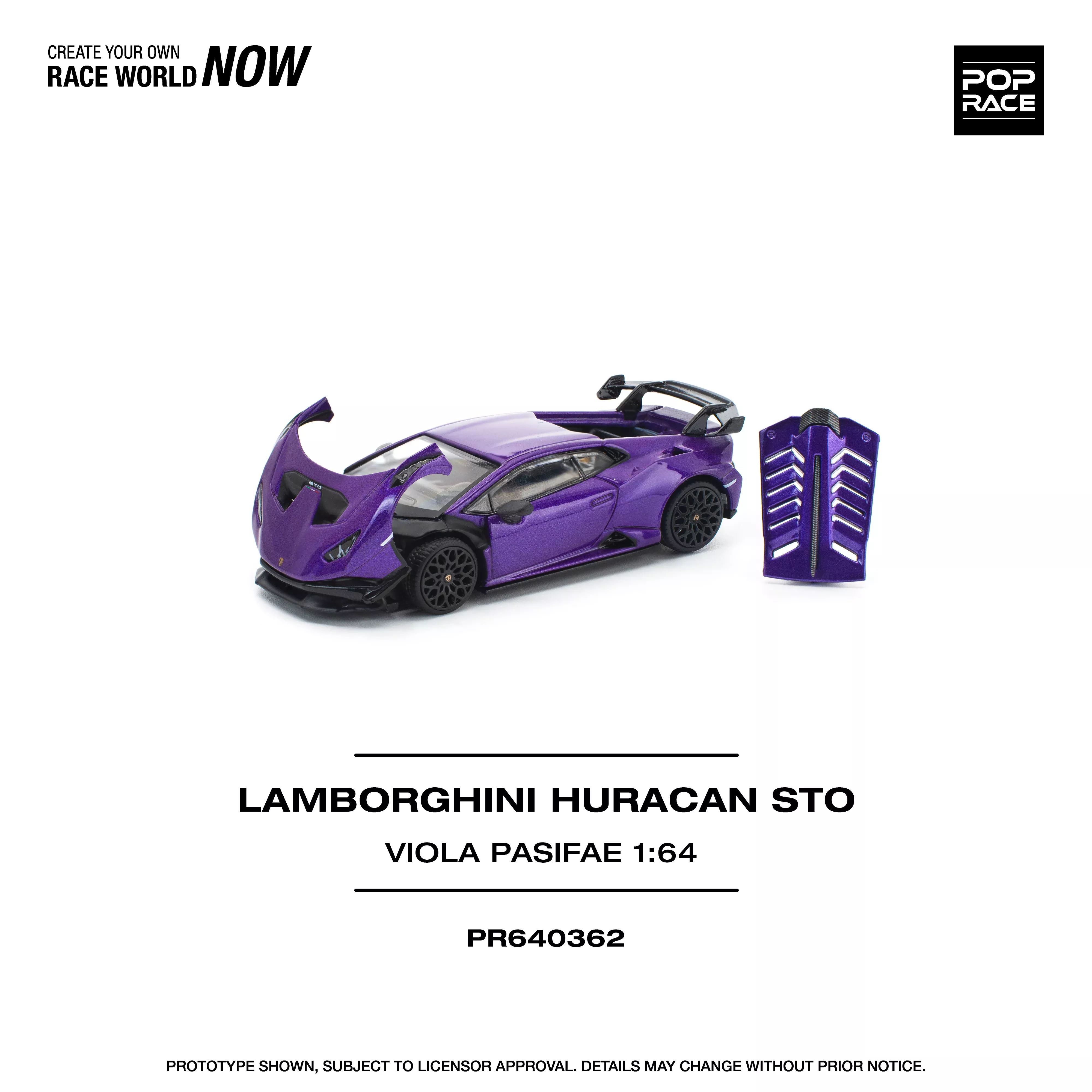 Pop Race - Lamborghini Huracan STO (Viola Pasifae) 1/64 Scale Diecast Model Car