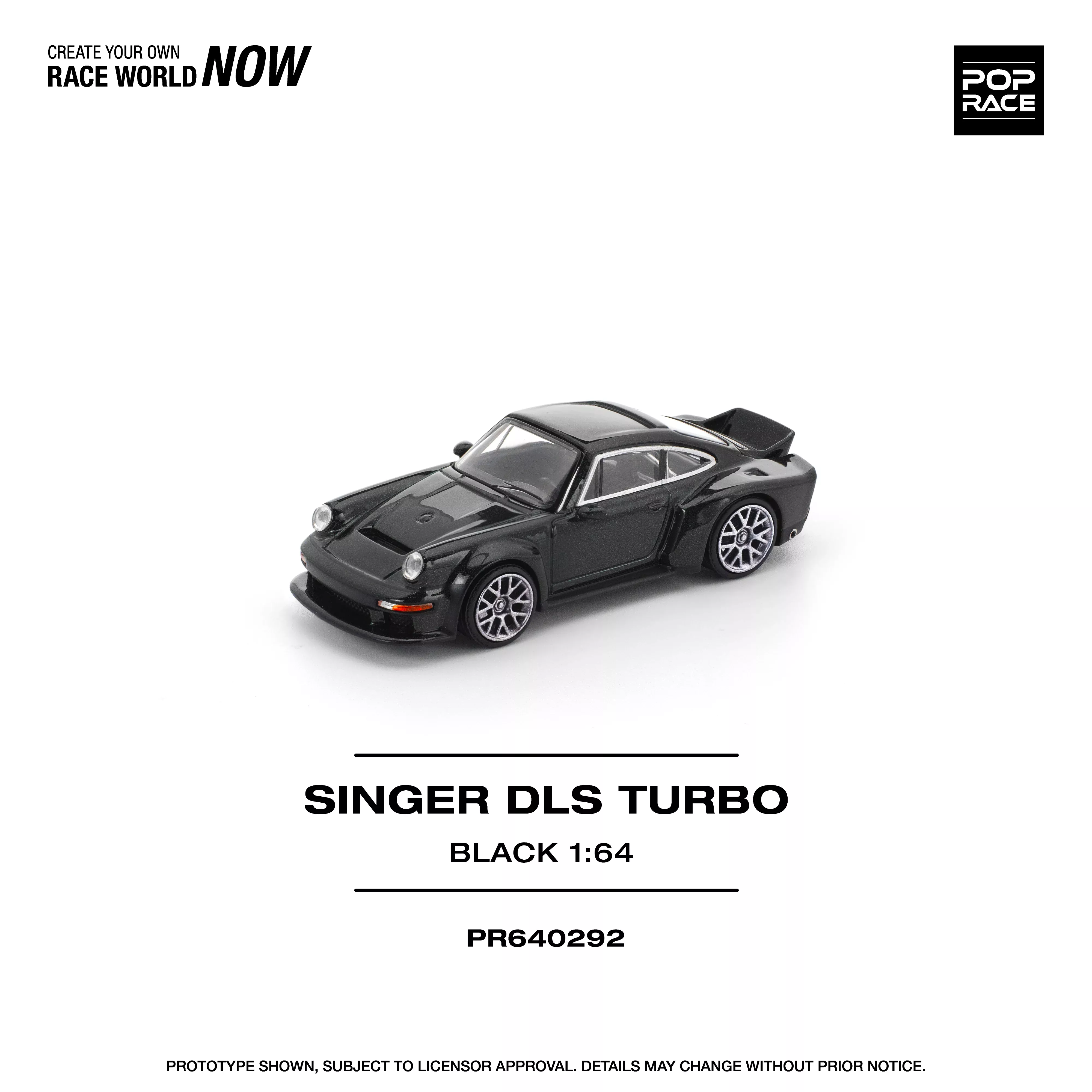 Pop Race - Singer DLS Turbo (Road) (Black) 1/64 Scale Diecast Model Car
