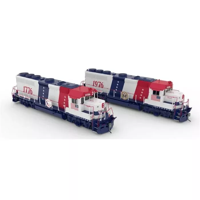 Rapido 40560 EMD GP40 Pair - LokSound and DCC -- Western Pacific - Bicentennial: #1776 + #1976 HO Scale