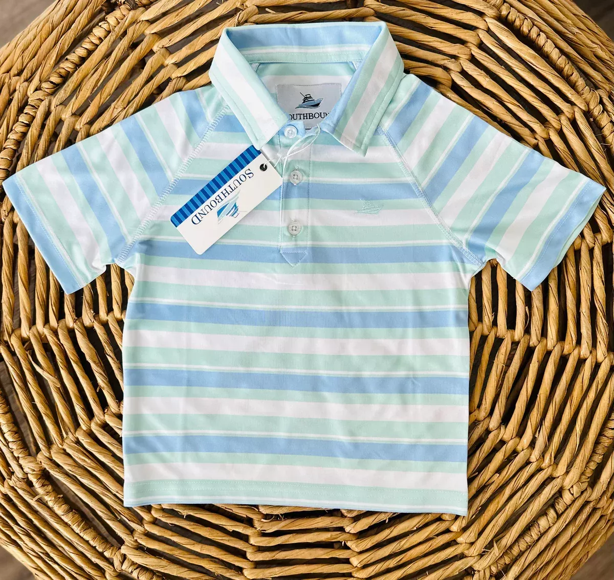 Southbound Boys Polo - Blue Bell/Dusty Aqua