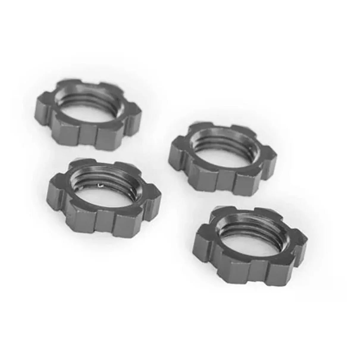 Traxxas Serrated 17 mm Gray Aluminum Splined Wheel Nuts (4) TRA7758-GRAY