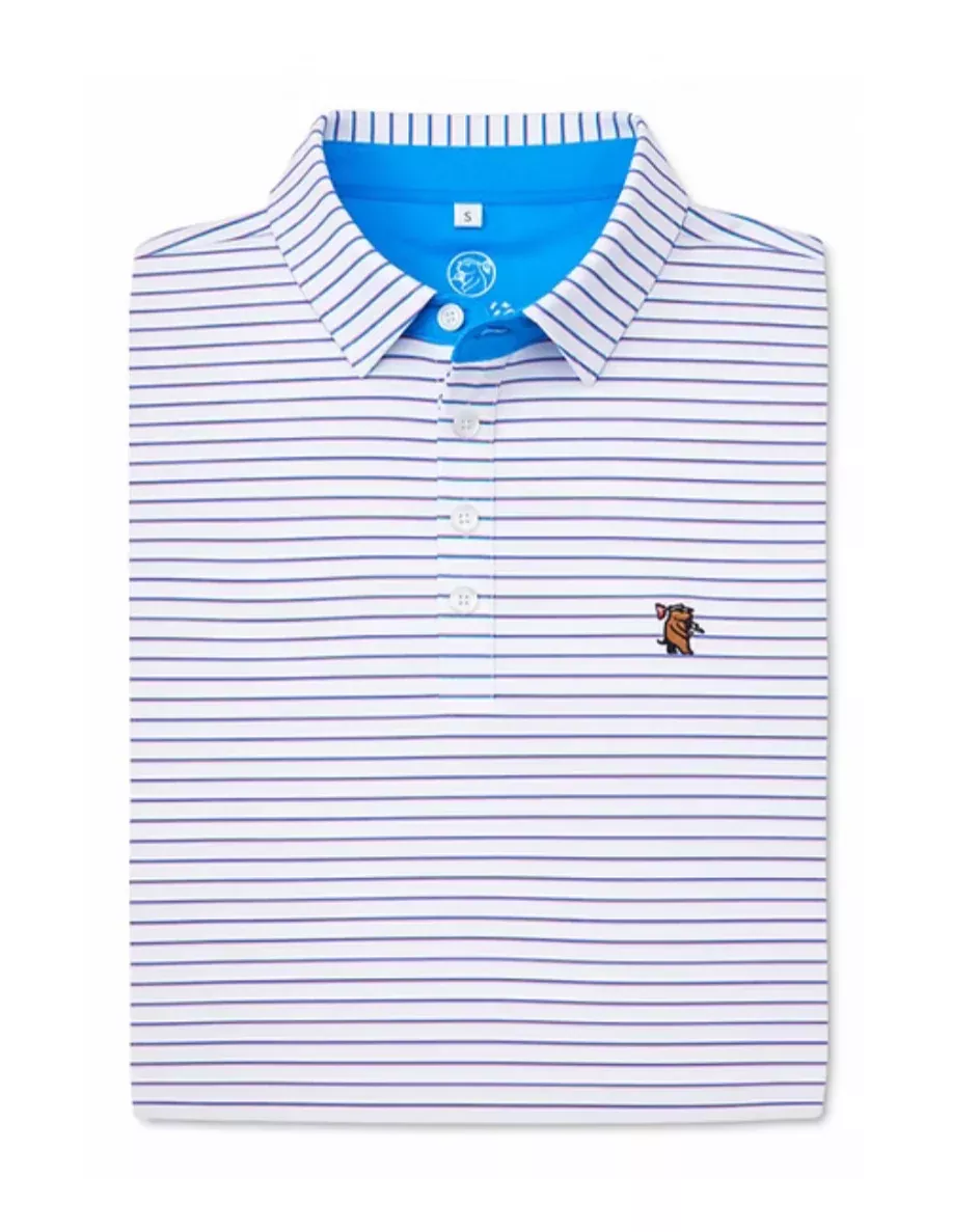 Youth Caddie Golf Range Polo - Pink/Blue