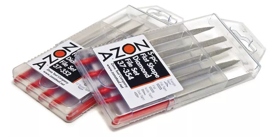 Zona 37-354 Diamond File 5-Piece Set w/Case -- Flat Shapes ALL Scale